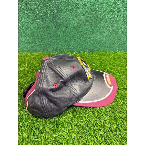 Vintage Washington Redskins NFL American Needle Snapback Hat Black Leather Red - Picture 4 of 7